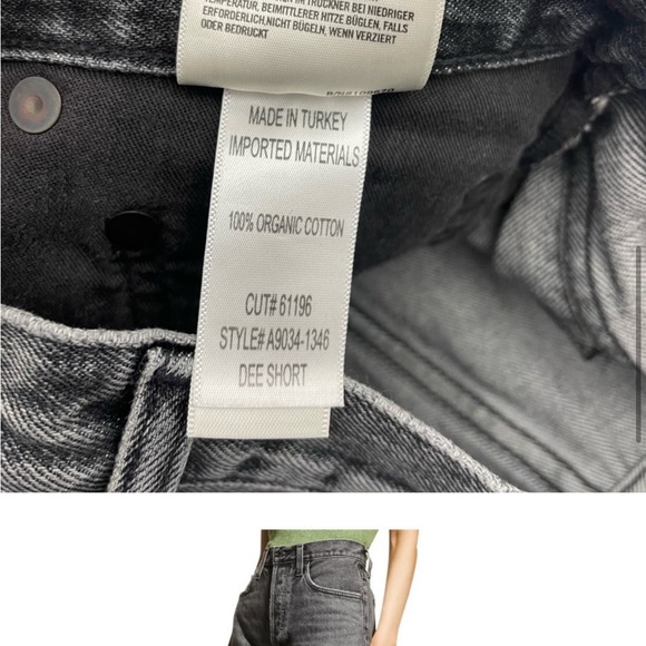 Agolde Dee Organic Cotton Nonstretch Denim Cutoff Shorts MOXY Size 27 O234 - Picture 6 of 6